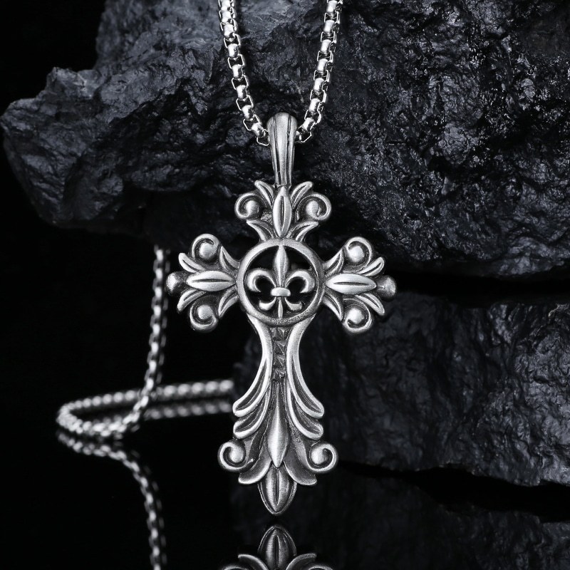 EVBEA Lily Cross Pendant Necklace