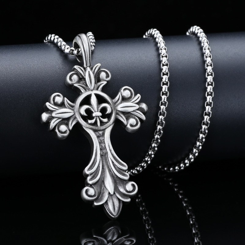 EVBEA Lily Cross Pendant Necklace