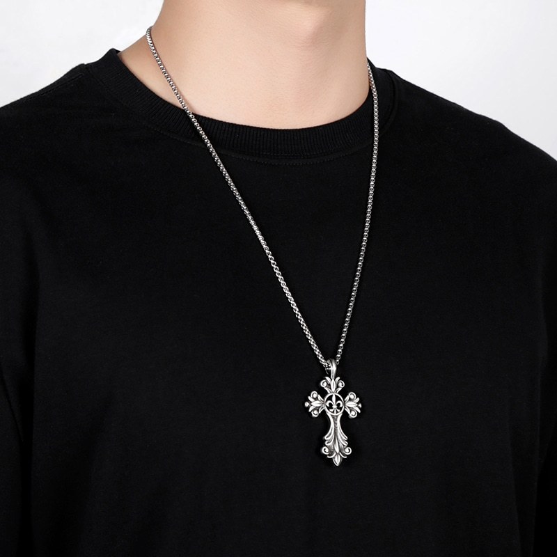 EVBEA Lily Cross Pendant Necklace