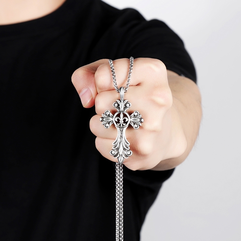 EVBEA Lily Cross Pendant Necklace