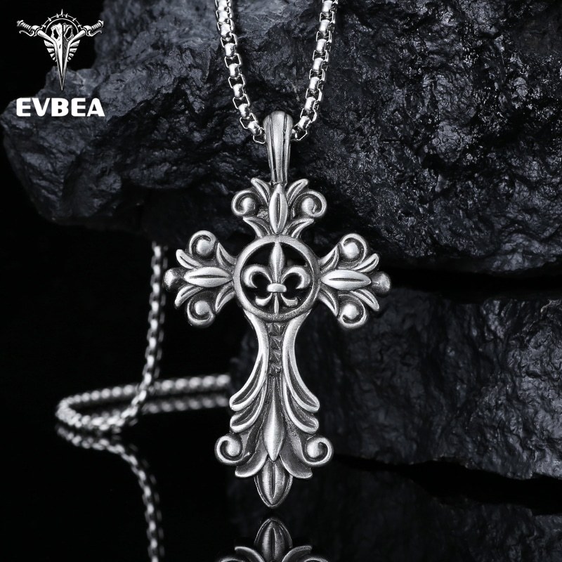 EVBEA Lily Cross Pendant Necklace
