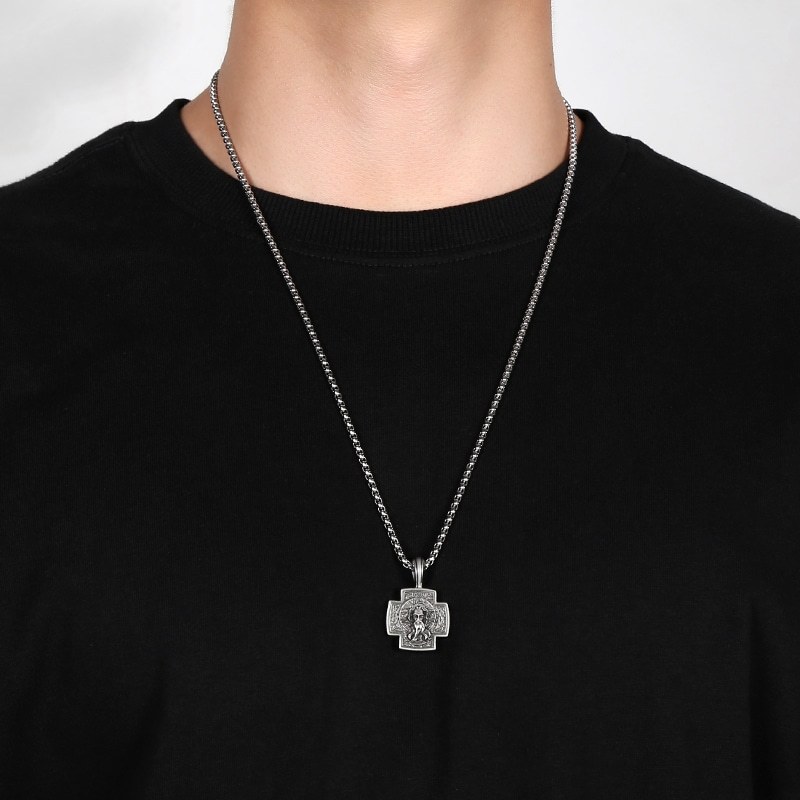 EVBEA Eastern Orthodox Cross Jesus Pendant Necklace