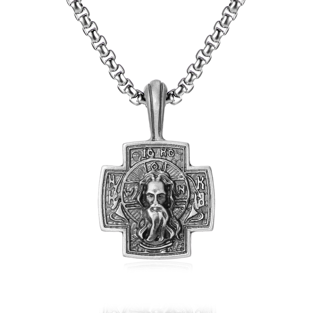 EVBEA Eastern Orthodox Cross Jesus Pendant Necklace