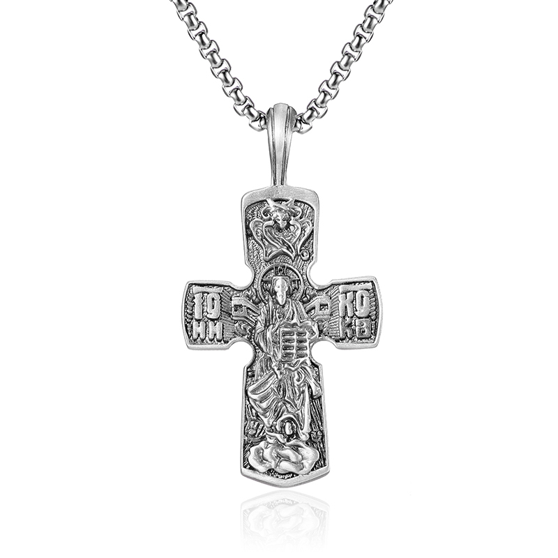EVBEA Eastern Orthodox Cross Jesus Pendant Necklace