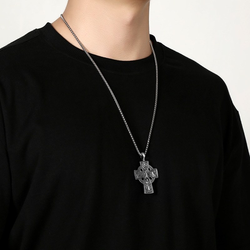EVBEA Eastern Orthodox Cross Jesus Pendant Necklace