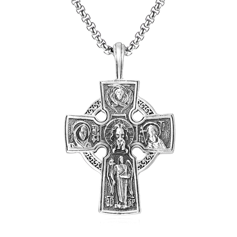 EVBEA Eastern Orthodox Cross Jesus Pendant Necklace