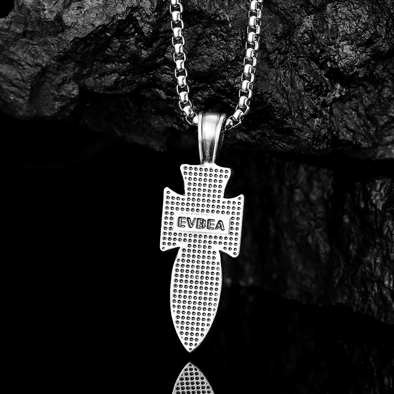 EVBEA Black Diamond Cross Necklace