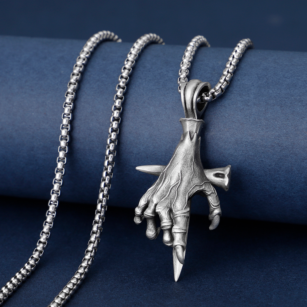 EVBEA Nail Cross Seal Demon Hand Pendant