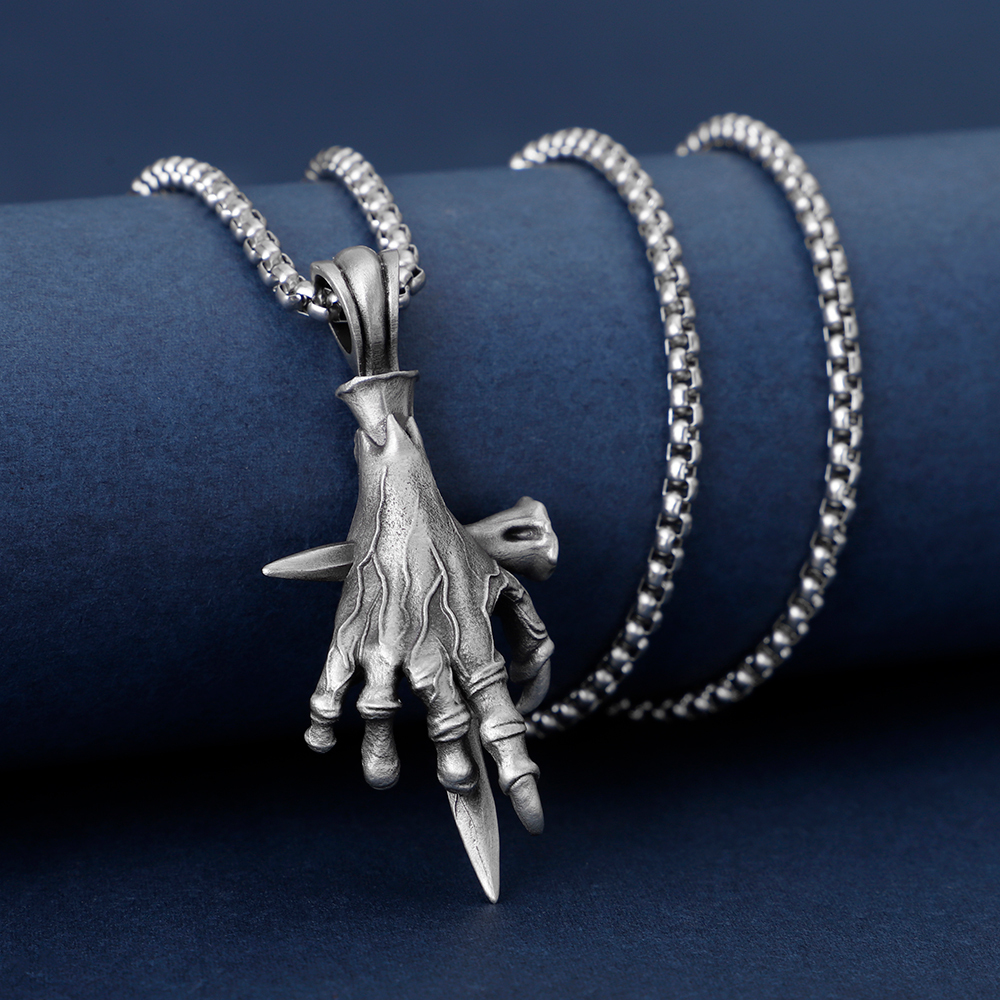 EVBEA Nail Cross Seal Demon Hand Pendant