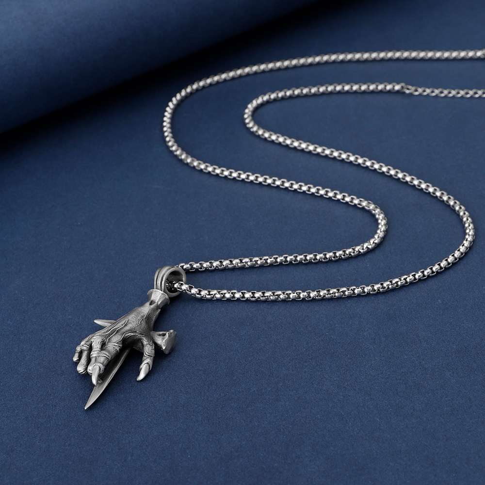 EVBEA Nail Cross Seal Demon Hand Pendant