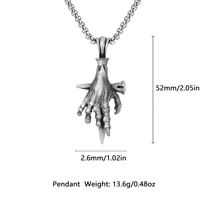 EVBEA Nail Cross Seal Demon Hand Pendant