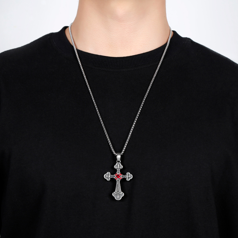 EVBEA Angel Wing Cross Pendant Necklace