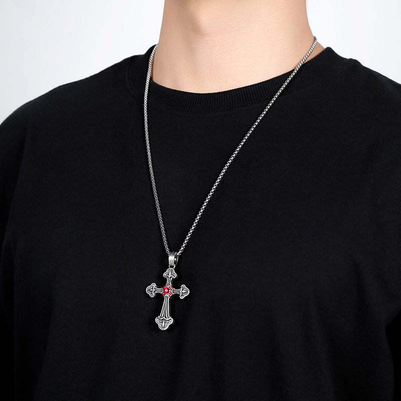EVBEA Angel Wing Cross Pendant Necklace