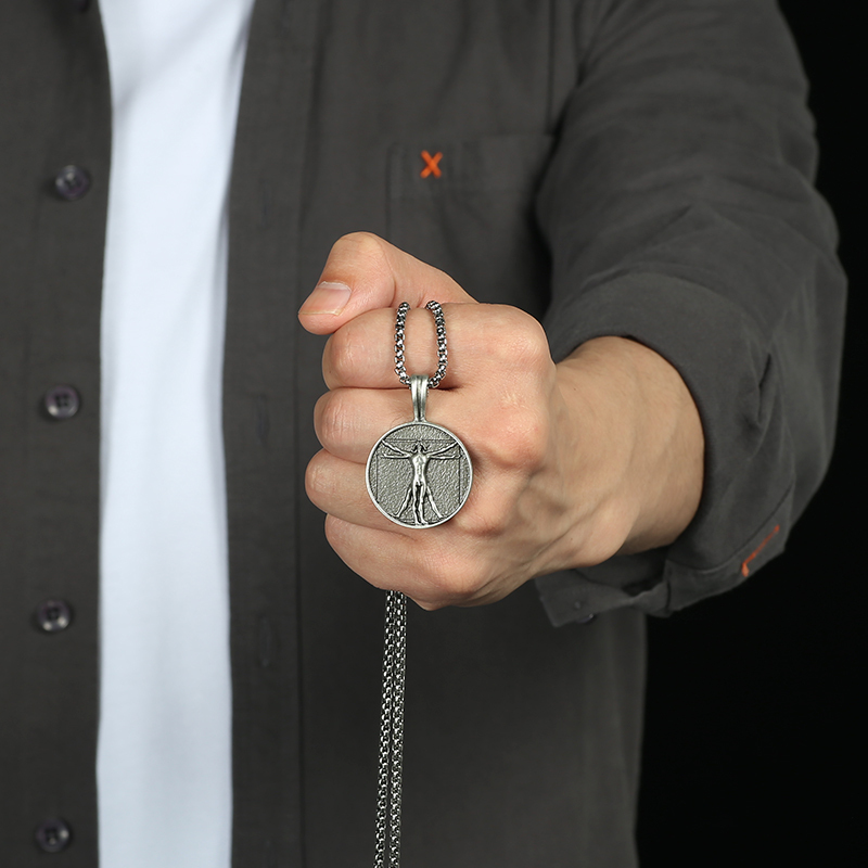 EVBEA Handcrafted Vitruvian Man Pendant