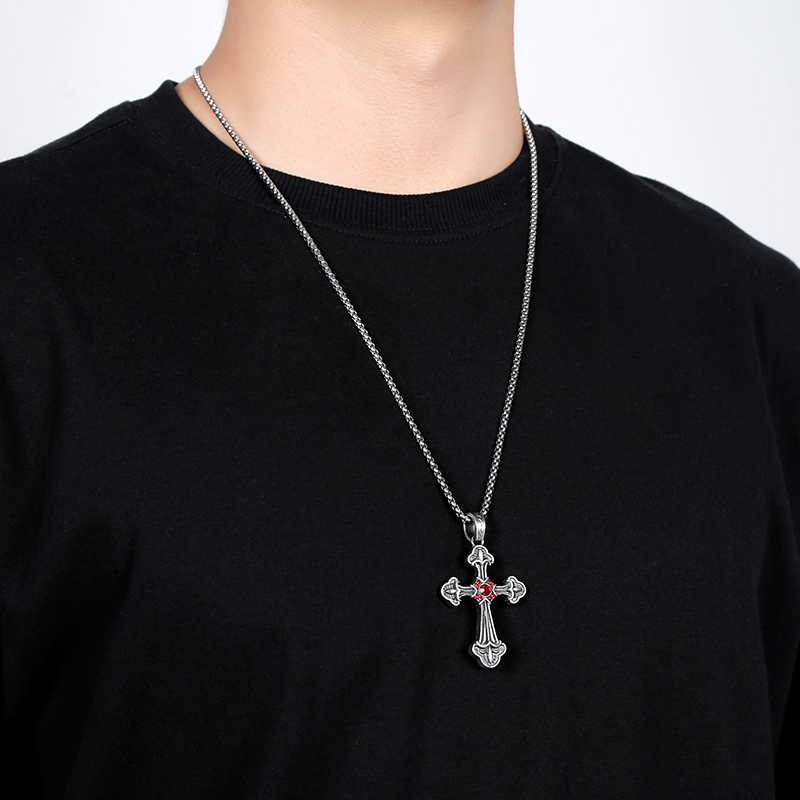 EVBEA Angel Wing Cross Pendant Necklace