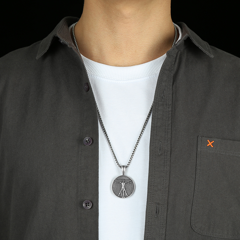 EVBEA Handcrafted Vitruvian Man Pendant