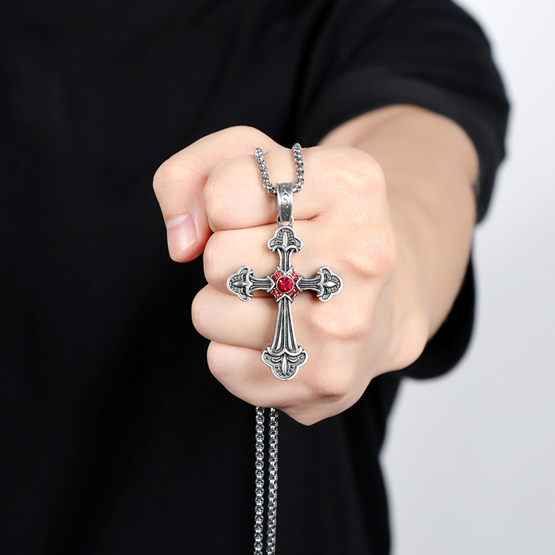 EVBEA Angel Wing Cross Pendant Necklace