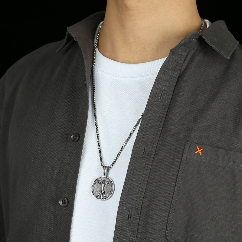 EVBEA Handcrafted Vitruvian Man Pendant
