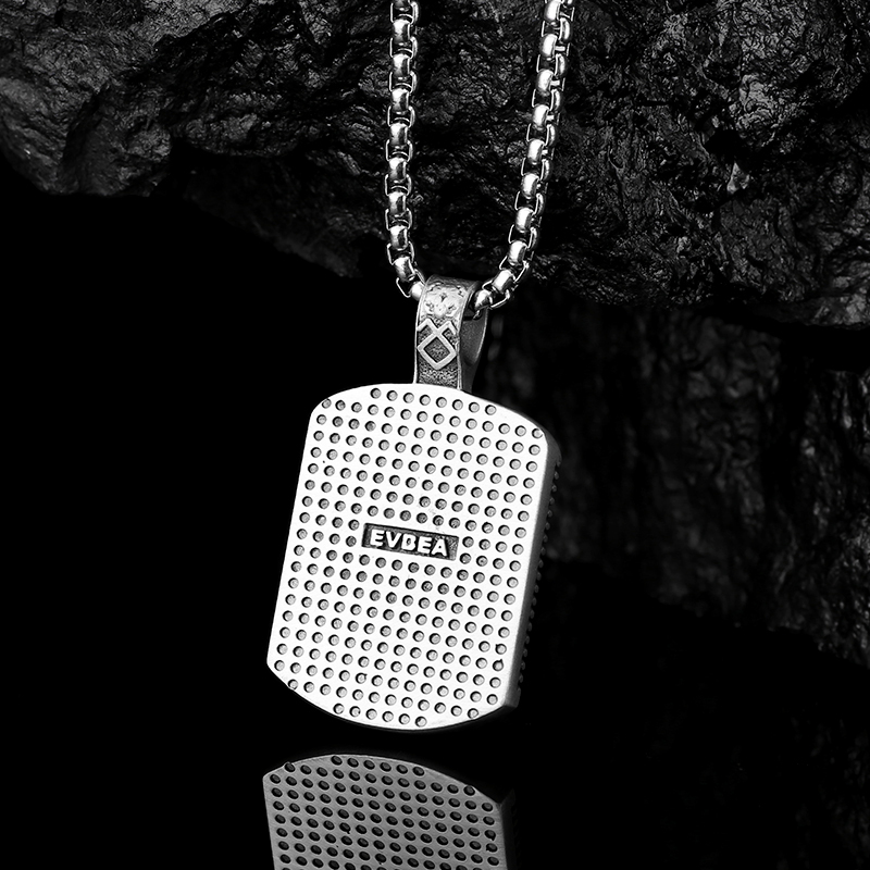 Solid Pewter Viking Bear Necklace | Berserker Spirit Dog Tag Pendant