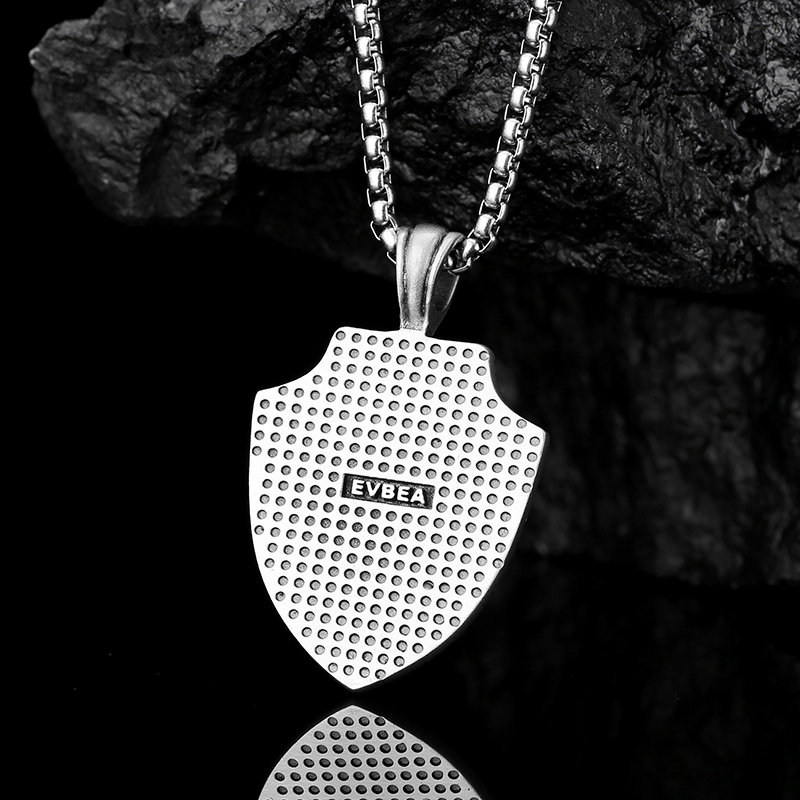 Solid Pewter St. Michael Archangel Shield Necklace | Patron Saint Protection Pendant