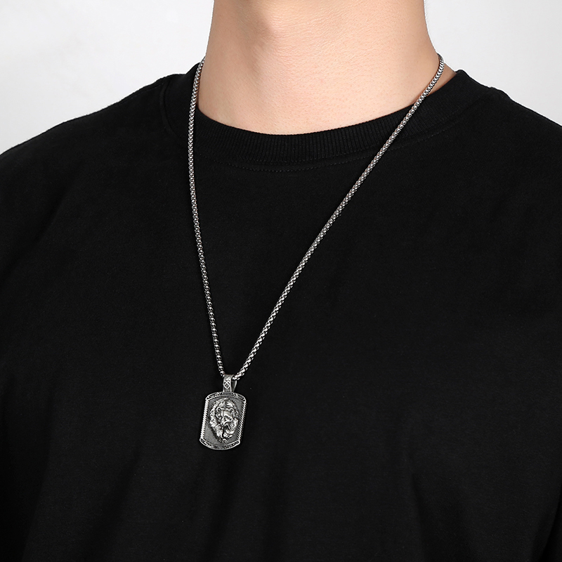 Solid Pewter Viking Bear Necklace | Berserker Spirit Dog Tag Pendant