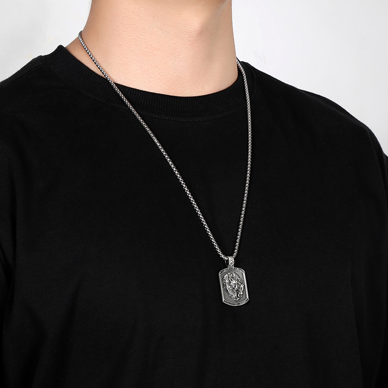Solid Pewter Viking Bear Necklace | Berserker Spirit Dog Tag Pendant