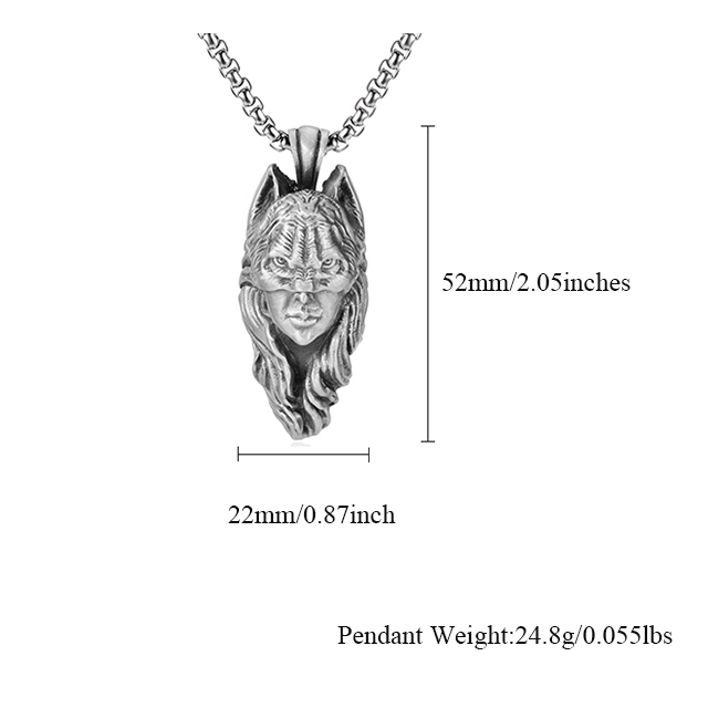 Solid Pewter Wild Spirit Goddess Necklace | Animal Headdress Pendant