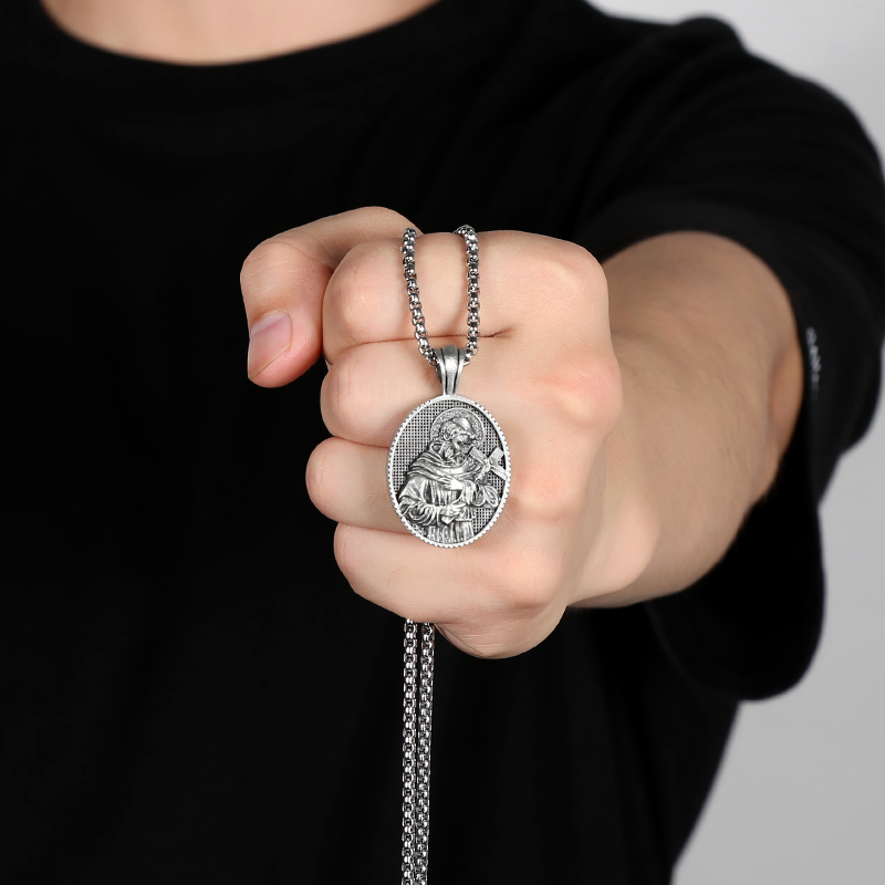 Solid Pewter St. Francis of Assisi Necklace | Patron Saint of Animals Pendant