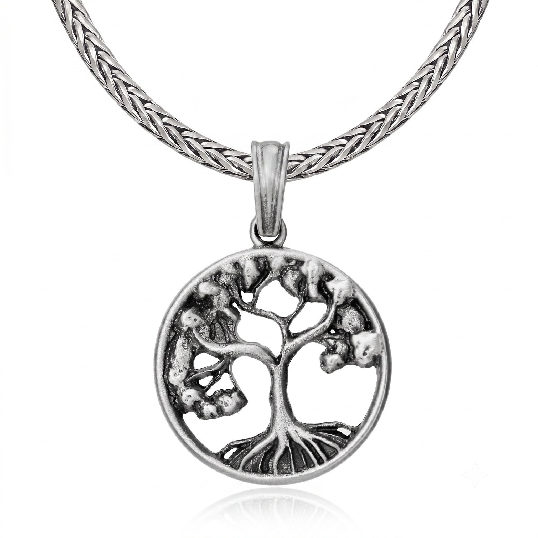 Solid Pewter Tree of Life Necklace | Celtic Family Tree Pendant