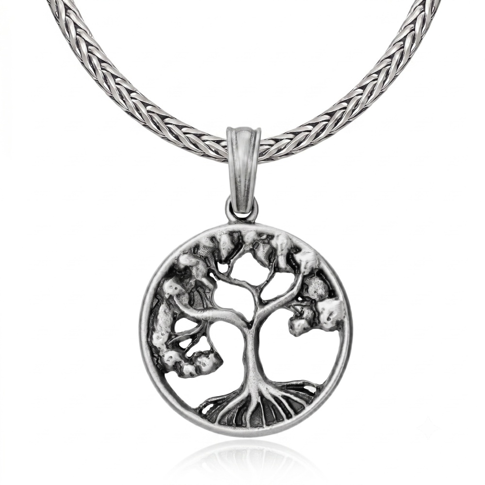 Solid Pewter Tree of Life Necklace | Celtic Family Tree Pendant