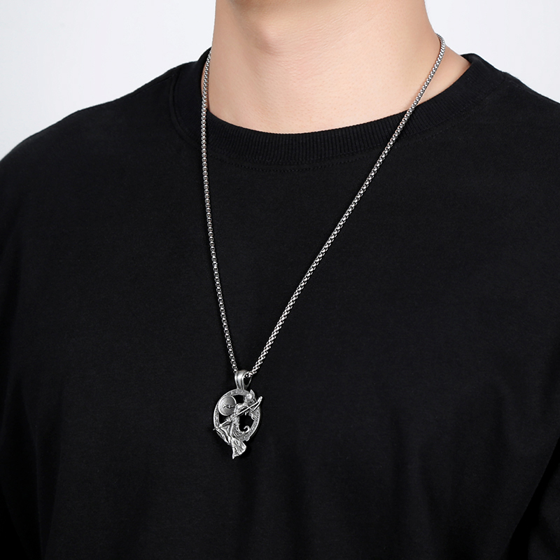 Solid Pewter Athena Goddess Necklace | Greek Warrior Wisdom Pendant
