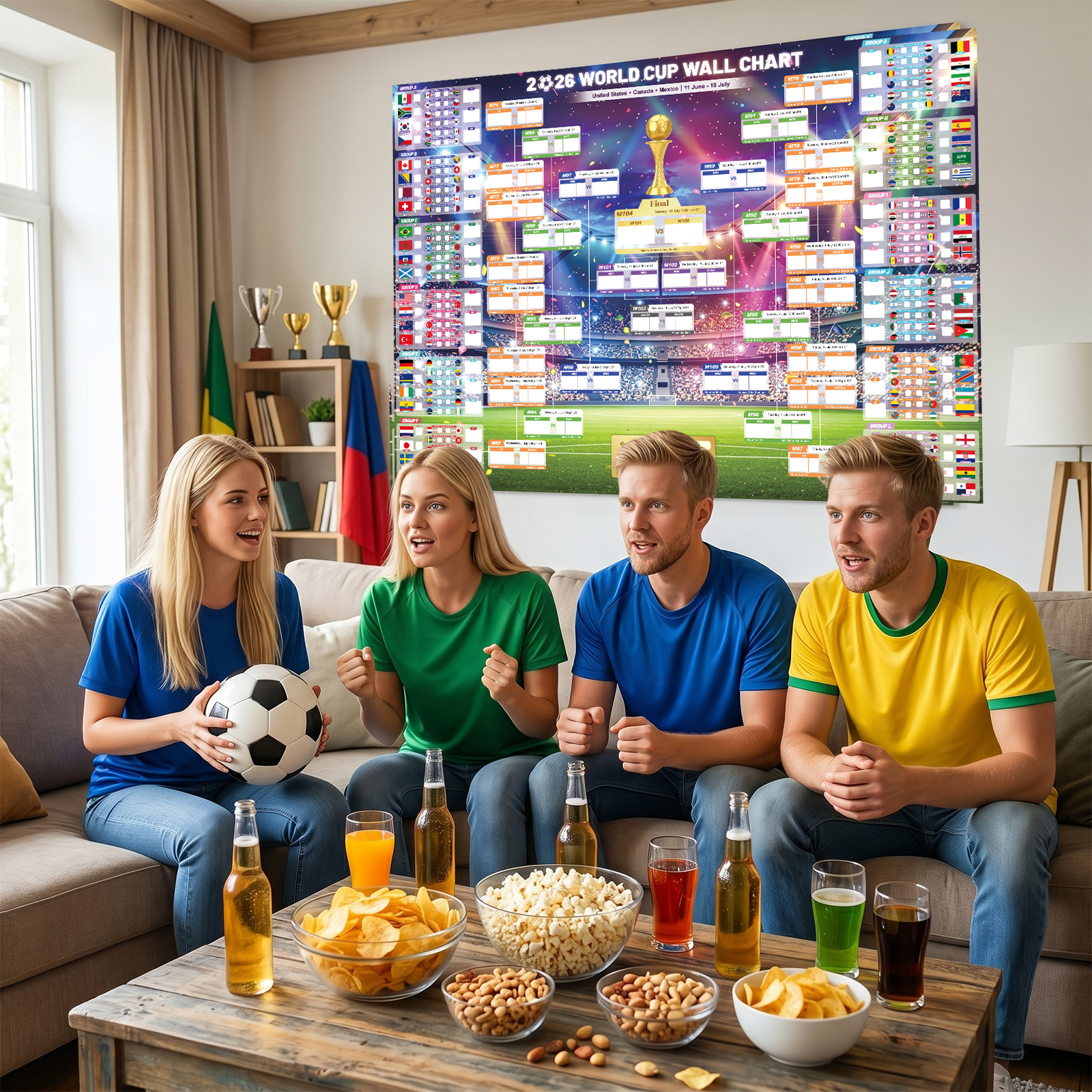 2026 World Cup Wall Chart Poster | ET, BST & CEST Match Schedule