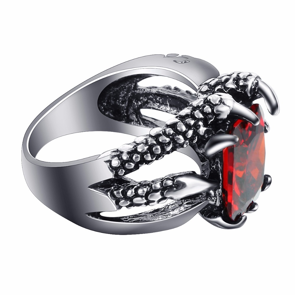 Skull Claw Men's Adjustable Pewter Ring | EVBEA