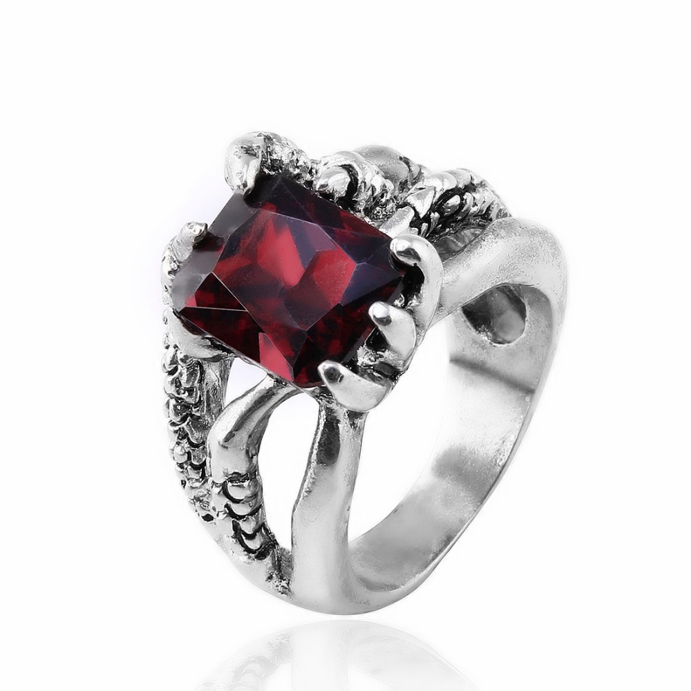 Skull Claw Men's Adjustable Pewter Ring | EVBEA