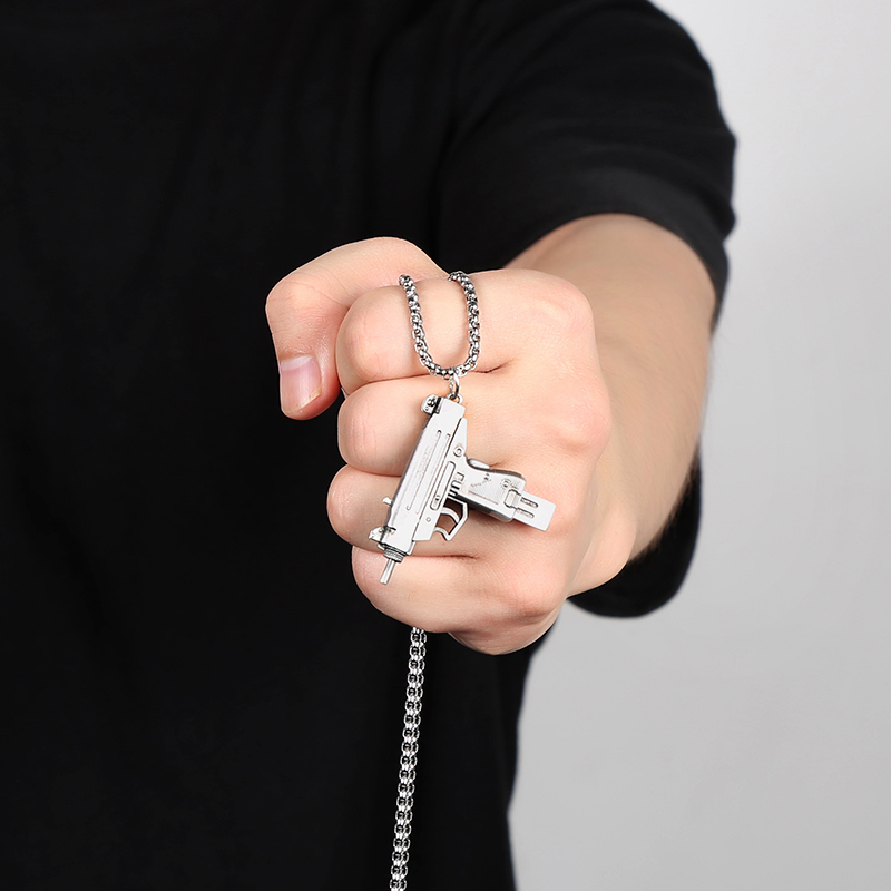 EVBEA UZI Submachine Gun Pendant Necklace