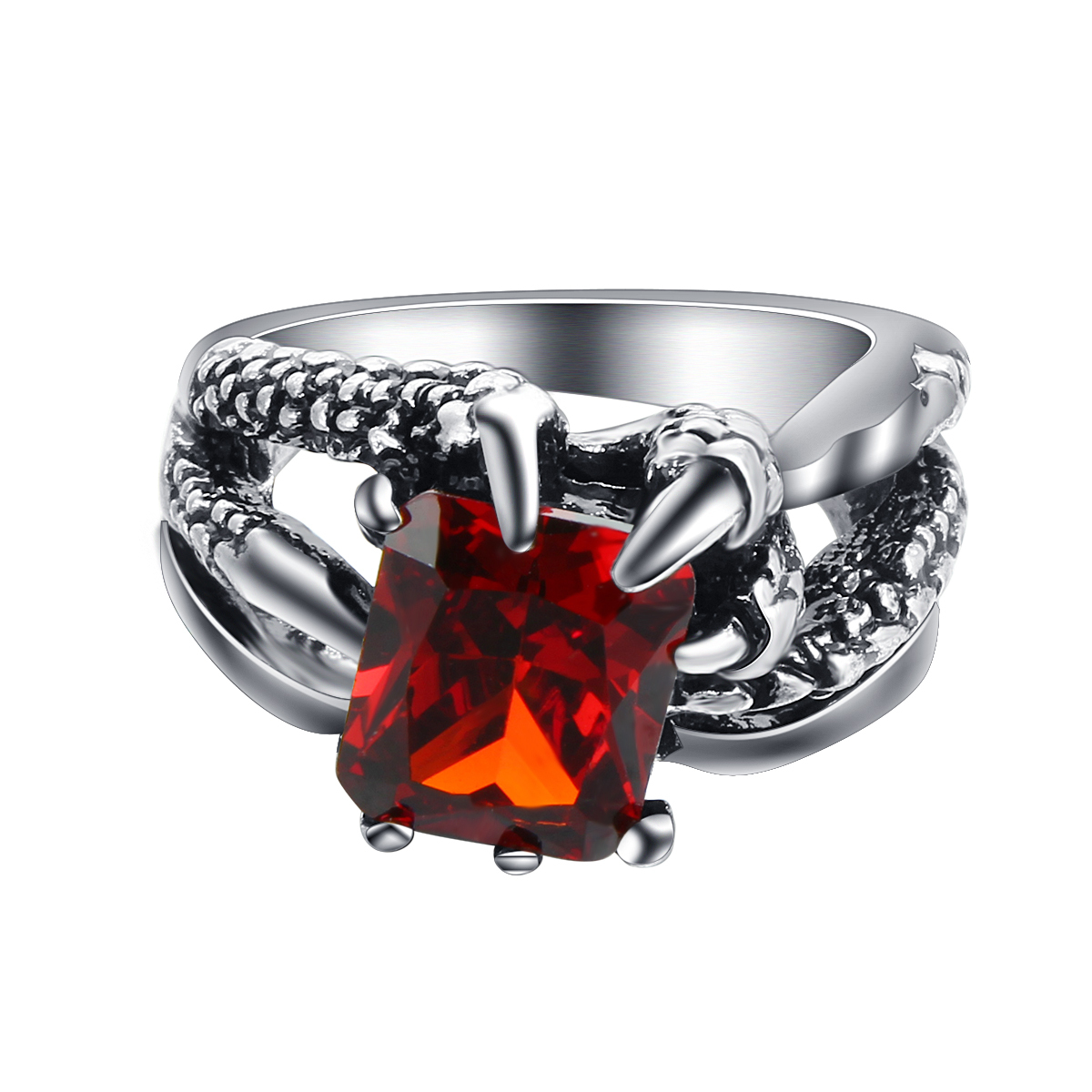 Skull Claw Men's Adjustable Pewter Ring | EVBEA