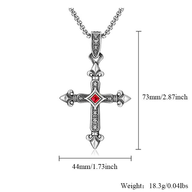 EVBEA  Cross with Ruby Necklace