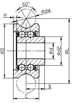 SG35 Track rollers with Gothic arch groove