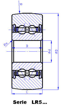 LR50/7 -Cam rollers，Track rollers with cylindrical or crowned outer ring