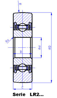 LR607 -Cam rollers，Track rollers with cylindrical or crowned outer ring
