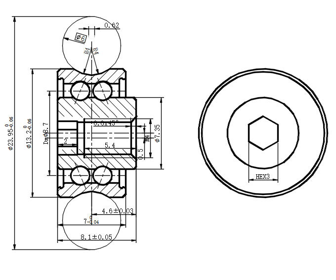 REV18G -Track roller for shaft 6