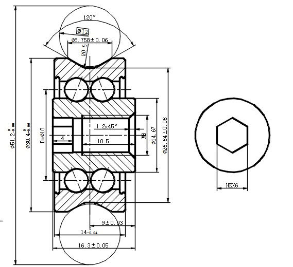 RCV43 -Track roller for shaft 12