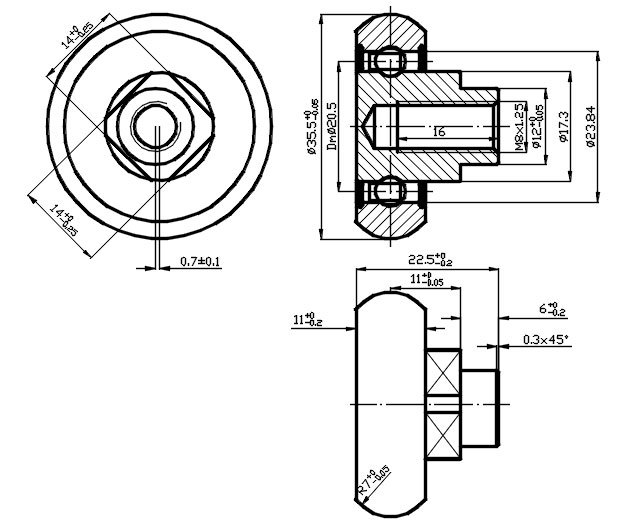 CR45BE -Track roller with spherical profile
