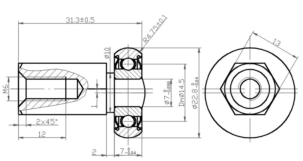 SUH28 -Track roller with spherical profile