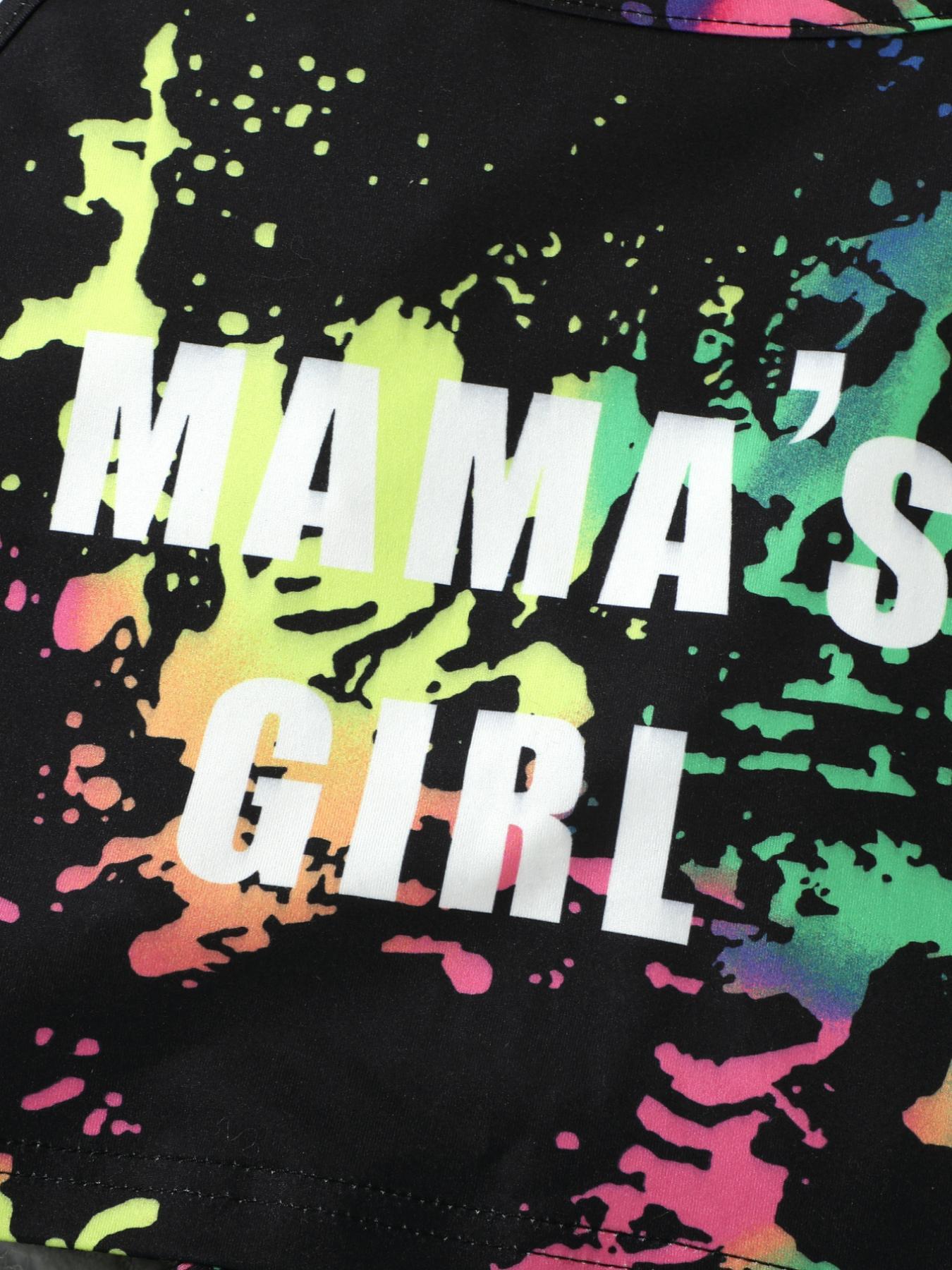 Colorful Splatter - Style “MAMA'S GIRL” Girls' Camisole and Shorts Set