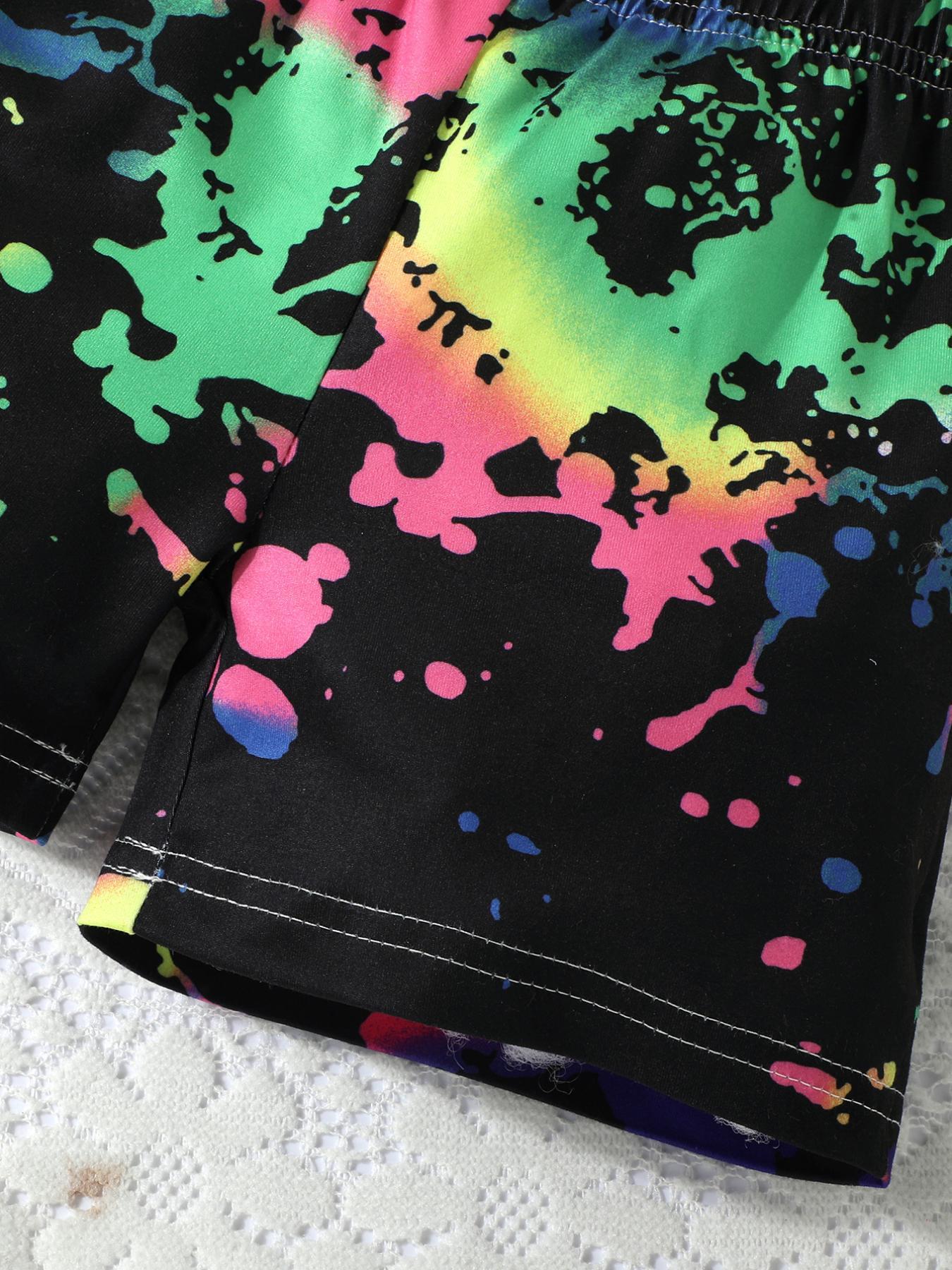 Colorful Splatter - Style “MAMA'S GIRL” Girls' Camisole and Shorts Set