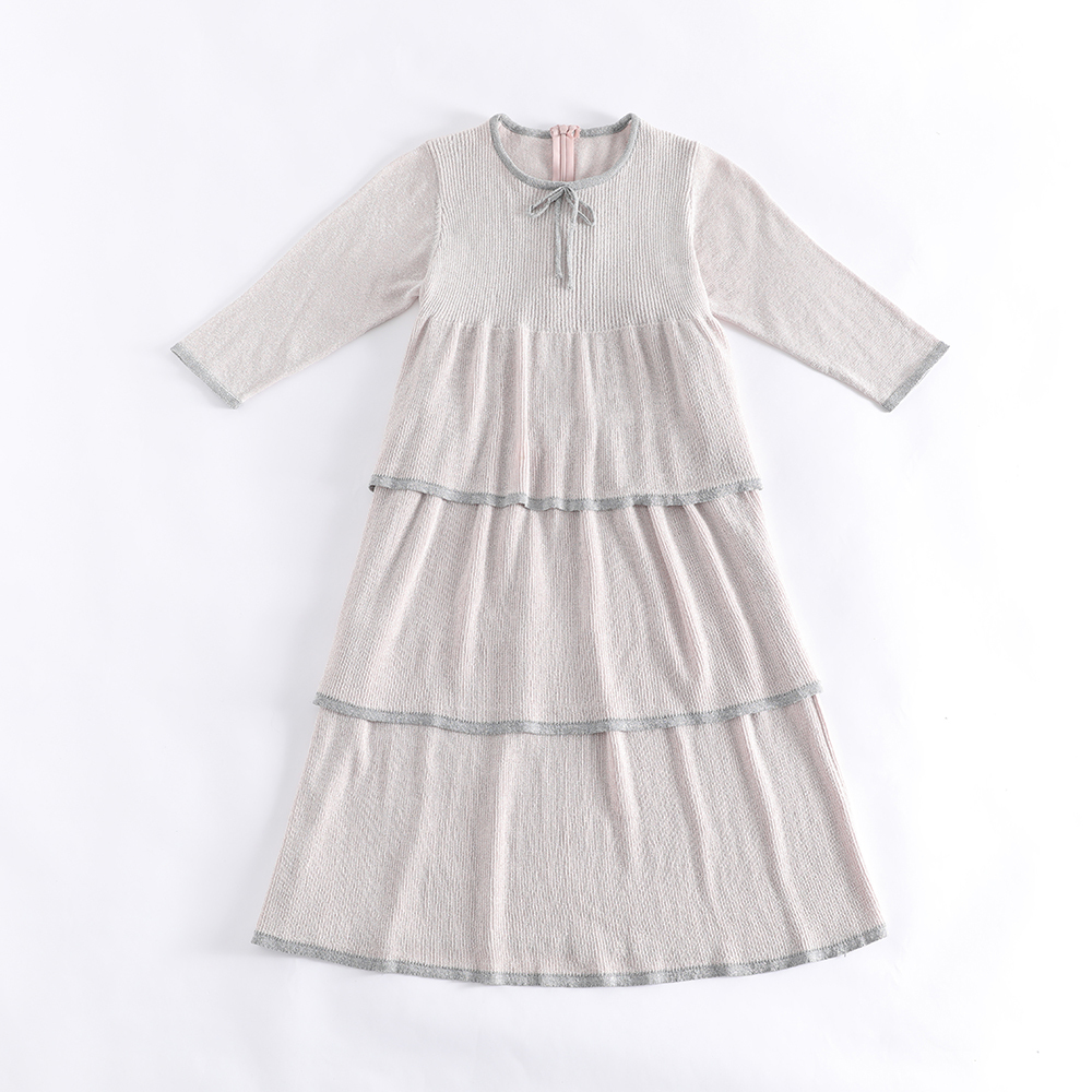 White A-line Skirt with Black-outlined Vertical Floral Embroidery (Customizable)