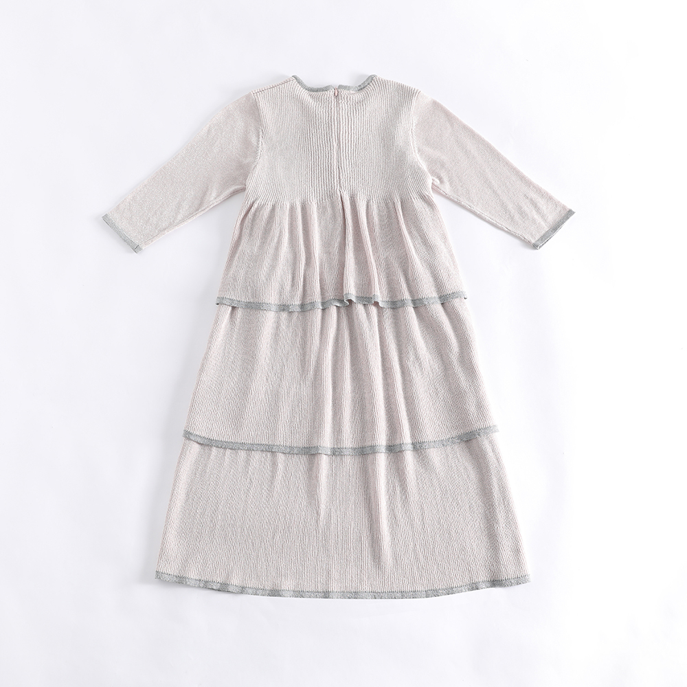 White A-line Skirt with Black-outlined Vertical Floral Embroidery (Customizable)