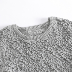 Asymmetrical Color-Blocked Textured Sweater (Customizable)