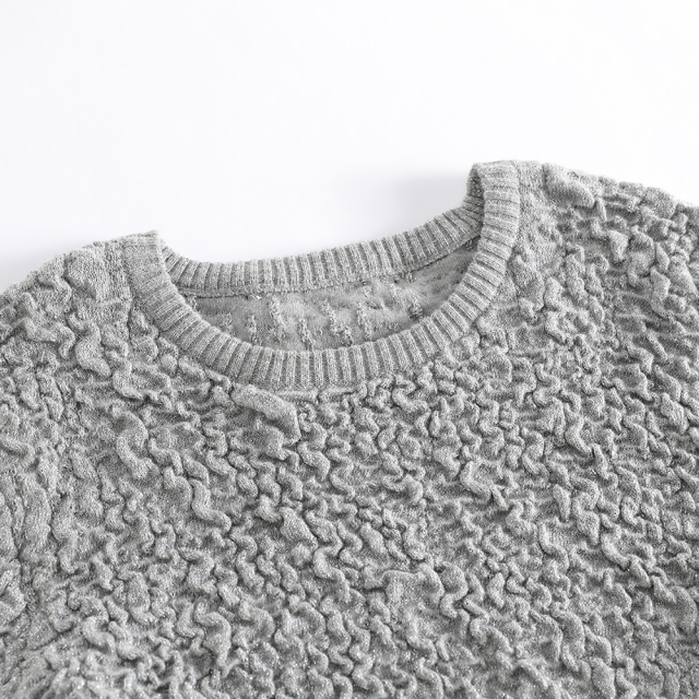 Asymmetrical Color-Blocked Textured Sweater (Customizable)